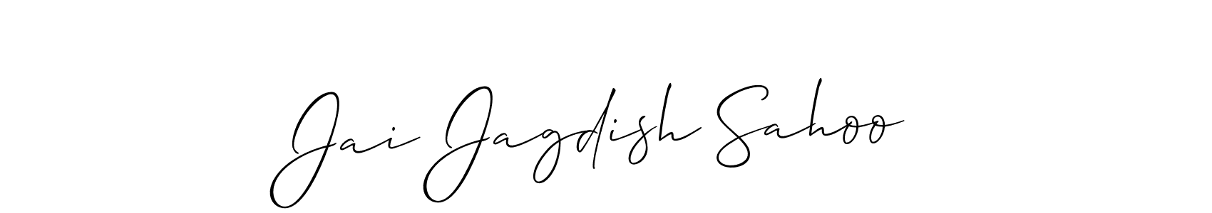 if you are searching for the best signature style for your name Jai Jagdish Sahoo. so please give up your signature search. here we have designed multiple signature styles  using Allison_Script. Jai Jagdish Sahoo signature style 2 images and pictures png