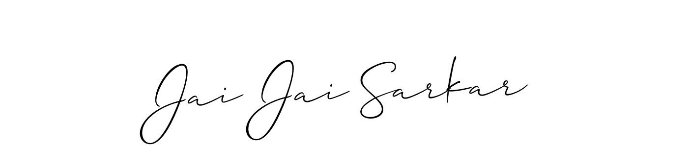 This is the best signature style for the Jai Jai Sarkar name. Also you like these signature font (Allison_Script). Mix name signature. Jai Jai Sarkar signature style 2 images and pictures png