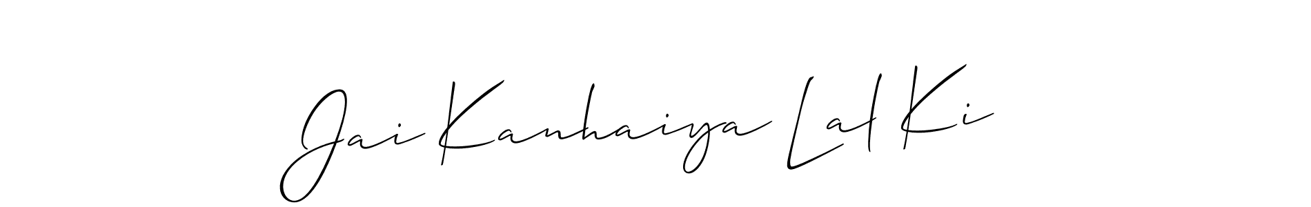 Jai Kanhaiya Lal Ki stylish signature style. Best Handwritten Sign (Allison_Script) for my name. Handwritten Signature Collection Ideas for my name Jai Kanhaiya Lal Ki. Jai Kanhaiya Lal Ki signature style 2 images and pictures png