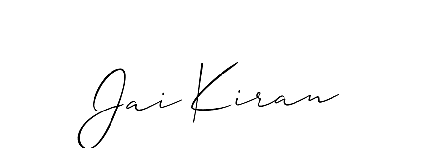 Allison_Script is a professional signature style that is perfect for those who want to add a touch of class to their signature. It is also a great choice for those who want to make their signature more unique. Get Jai Kiran name to fancy signature for free. Jai Kiran signature style 2 images and pictures png