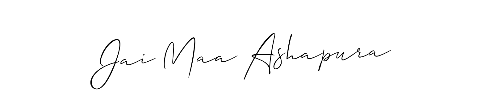 Design your own signature with our free online signature maker. With this signature software, you can create a handwritten (Allison_Script) signature for name Jai Maa Ashapura. Jai Maa Ashapura signature style 2 images and pictures png