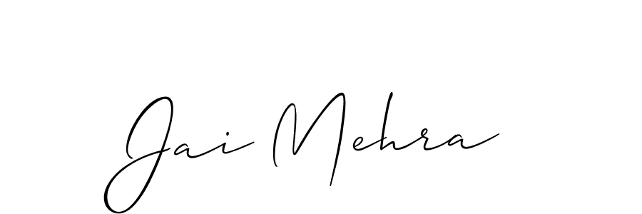 How to make Jai Mehra name signature. Use Allison_Script style for creating short signs online. This is the latest handwritten sign. Jai Mehra signature style 2 images and pictures png