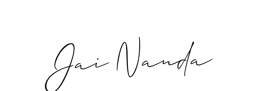 Also we have Jai Nanda name is the best signature style. Create professional handwritten signature collection using Allison_Script autograph style. Jai Nanda signature style 2 images and pictures png