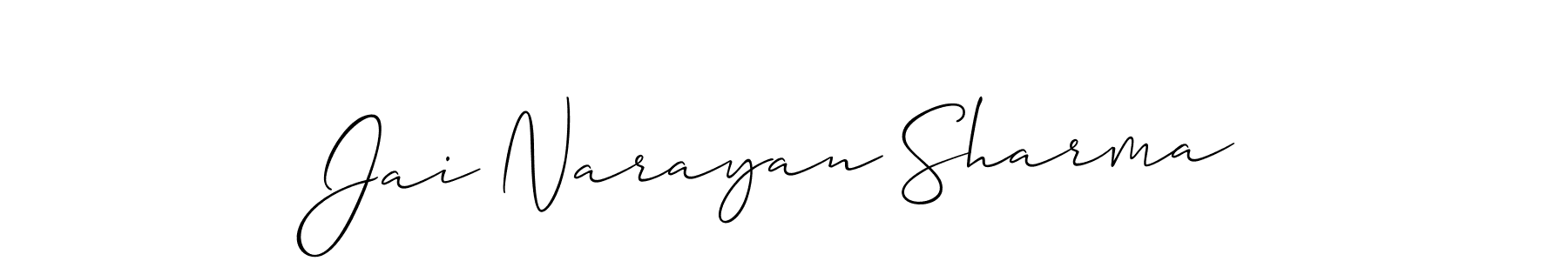 This is the best signature style for the Jai Narayan Sharma name. Also you like these signature font (Allison_Script). Mix name signature. Jai Narayan Sharma signature style 2 images and pictures png