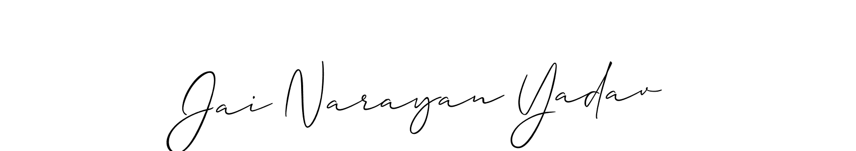 Create a beautiful signature design for name Jai Narayan Yadav. With this signature (Allison_Script) fonts, you can make a handwritten signature for free. Jai Narayan Yadav signature style 2 images and pictures png