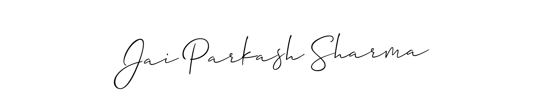 You should practise on your own different ways (Allison_Script) to write your name (Jai Parkash Sharma) in signature. don't let someone else do it for you. Jai Parkash Sharma signature style 2 images and pictures png