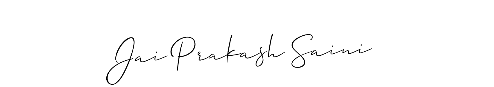 This is the best signature style for the Jai Prakash Saini name. Also you like these signature font (Allison_Script). Mix name signature. Jai Prakash Saini signature style 2 images and pictures png