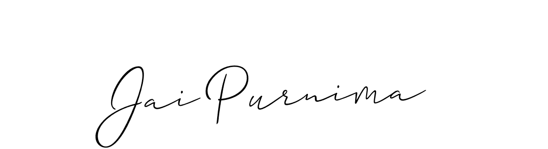 How to Draw Jai Purnima signature style? Allison_Script is a latest design signature styles for name Jai Purnima. Jai Purnima signature style 2 images and pictures png