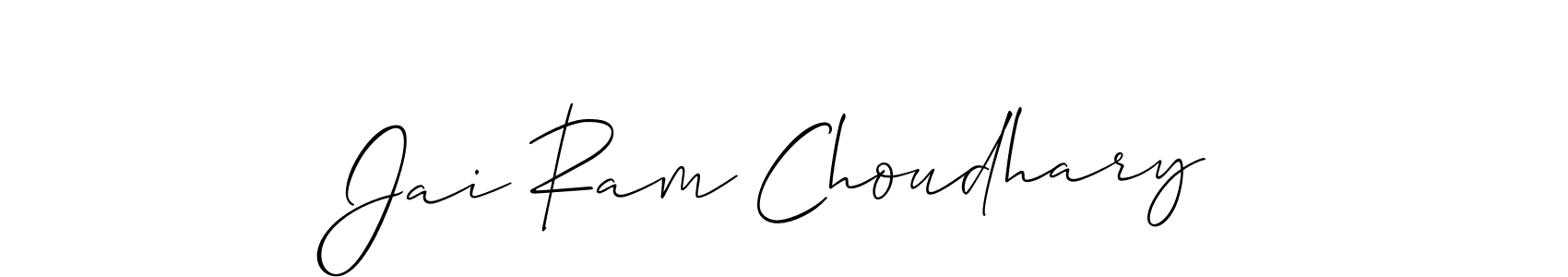 How to make Jai Ram Choudhary name signature. Use Allison_Script style for creating short signs online. This is the latest handwritten sign. Jai Ram Choudhary signature style 2 images and pictures png