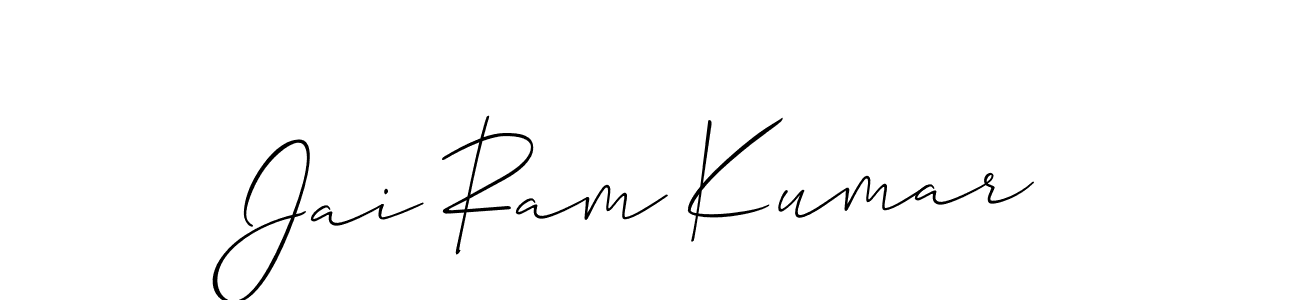 if you are searching for the best signature style for your name Jai Ram Kumar. so please give up your signature search. here we have designed multiple signature styles  using Allison_Script. Jai Ram Kumar signature style 2 images and pictures png