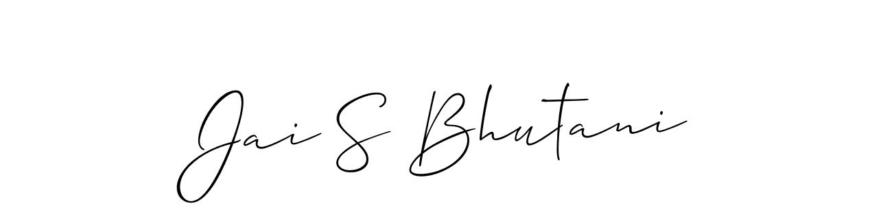 You should practise on your own different ways (Allison_Script) to write your name (Jai S Bhutani) in signature. don't let someone else do it for you. Jai S Bhutani signature style 2 images and pictures png