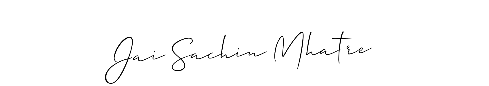 How to make Jai Sachin Mhatre name signature. Use Allison_Script style for creating short signs online. This is the latest handwritten sign. Jai Sachin Mhatre signature style 2 images and pictures png
