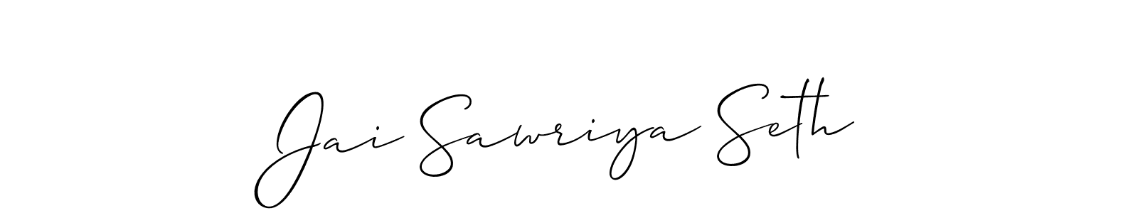 Make a short Jai Sawriya Seth signature style. Manage your documents anywhere anytime using Allison_Script. Create and add eSignatures, submit forms, share and send files easily. Jai Sawriya Seth signature style 2 images and pictures png