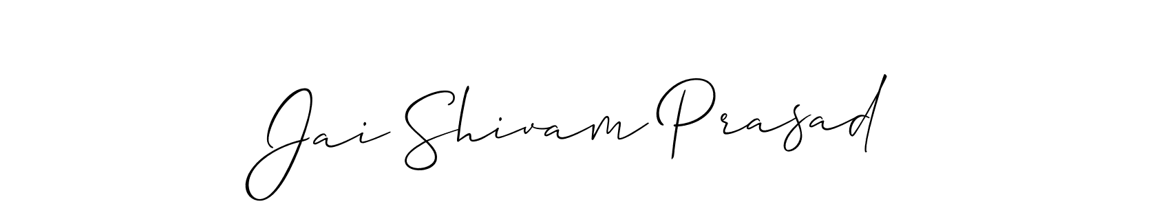 How to Draw Jai Shivam Prasad signature style? Allison_Script is a latest design signature styles for name Jai Shivam Prasad. Jai Shivam Prasad signature style 2 images and pictures png