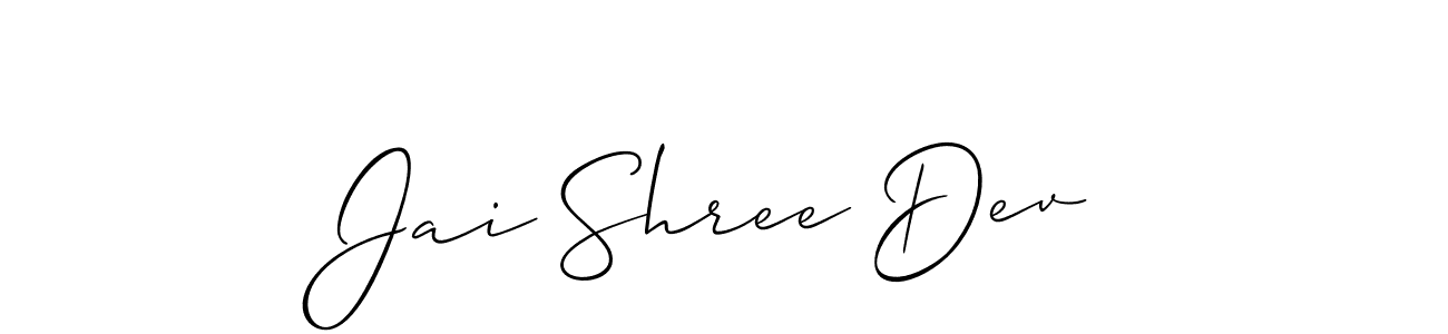How to Draw Jai Shree Dev signature style? Allison_Script is a latest design signature styles for name Jai Shree Dev. Jai Shree Dev signature style 2 images and pictures png