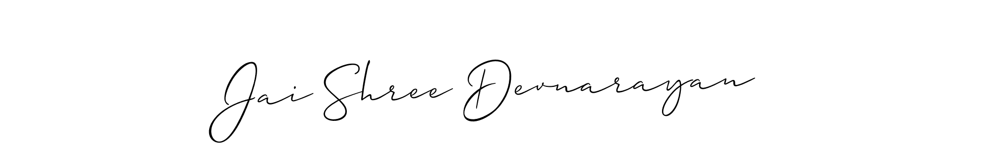 Use a signature maker to create a handwritten signature online. With this signature software, you can design (Allison_Script) your own signature for name Jai Shree Devnarayan. Jai Shree Devnarayan signature style 2 images and pictures png