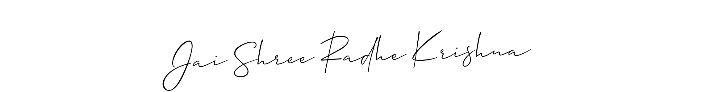 Allison_Script is a professional signature style that is perfect for those who want to add a touch of class to their signature. It is also a great choice for those who want to make their signature more unique. Get Jai Shree Radhe Krishna name to fancy signature for free. Jai Shree Radhe Krishna signature style 2 images and pictures png