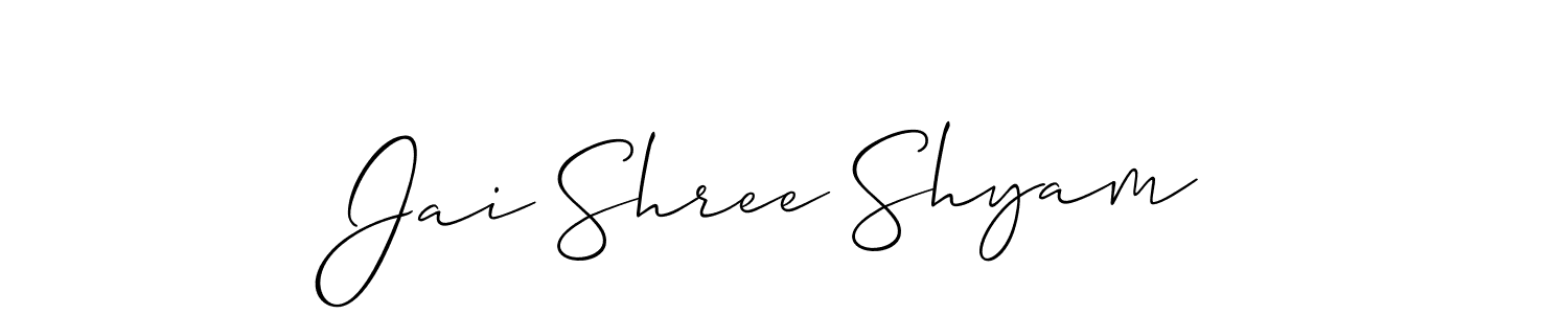 Create a beautiful signature design for name Jai Shree Shyam. With this signature (Allison_Script) fonts, you can make a handwritten signature for free. Jai Shree Shyam signature style 2 images and pictures png