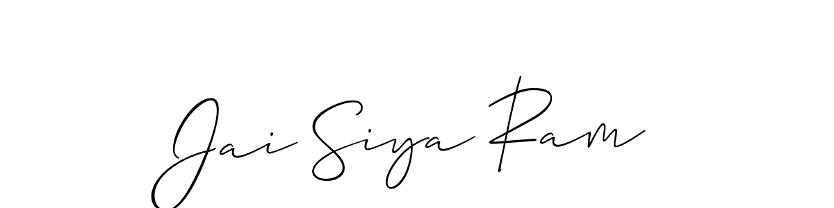 Use a signature maker to create a handwritten signature online. With this signature software, you can design (Allison_Script) your own signature for name Jai Siya Ram. Jai Siya Ram signature style 2 images and pictures png