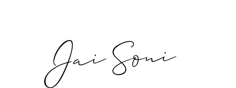 if you are searching for the best signature style for your name Jai Soni. so please give up your signature search. here we have designed multiple signature styles  using Allison_Script. Jai Soni signature style 2 images and pictures png