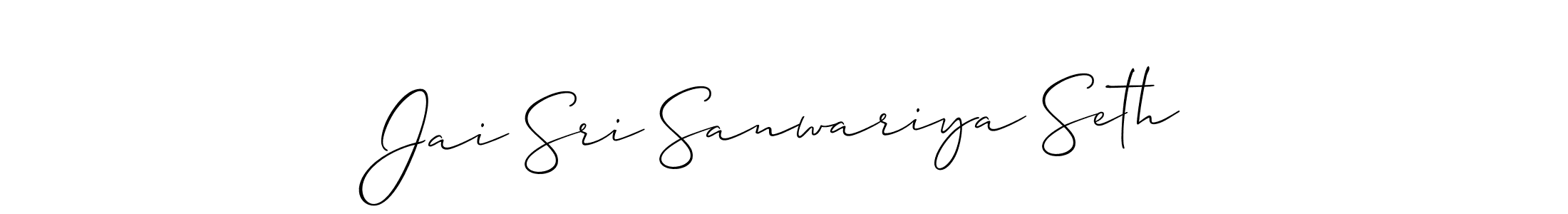 You should practise on your own different ways (Allison_Script) to write your name (Jai Sri Sanwariya Seth) in signature. don't let someone else do it for you. Jai Sri Sanwariya Seth signature style 2 images and pictures png