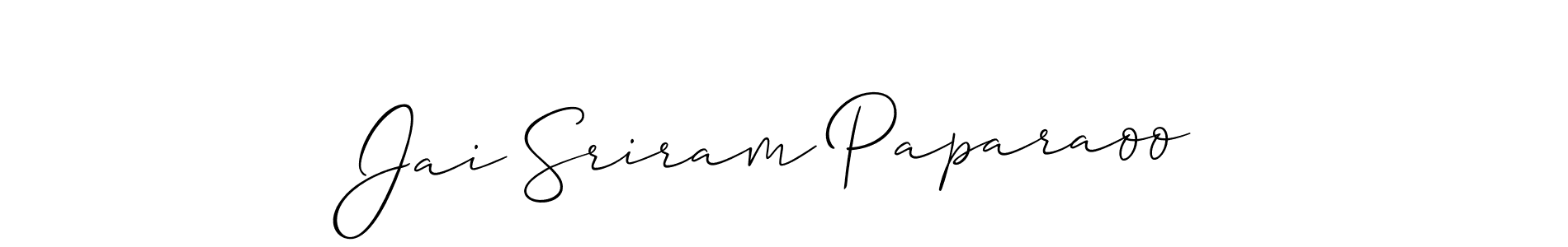 Create a beautiful signature design for name Jai Sriram Paparaoo. With this signature (Allison_Script) fonts, you can make a handwritten signature for free. Jai Sriram Paparaoo signature style 2 images and pictures png