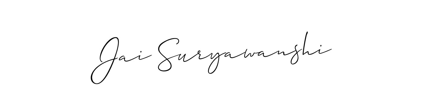 Make a beautiful signature design for name Jai Suryawanshi. With this signature (Allison_Script) style, you can create a handwritten signature for free. Jai Suryawanshi signature style 2 images and pictures png