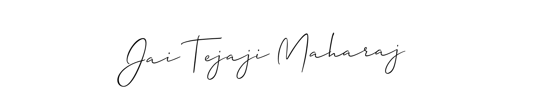 Allison_Script is a professional signature style that is perfect for those who want to add a touch of class to their signature. It is also a great choice for those who want to make their signature more unique. Get Jai Tejaji Maharaj name to fancy signature for free. Jai Tejaji Maharaj signature style 2 images and pictures png