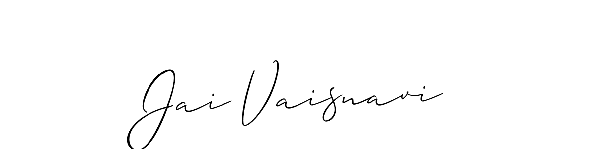 Make a beautiful signature design for name Jai Vaisnavi. With this signature (Allison_Script) style, you can create a handwritten signature for free. Jai Vaisnavi signature style 2 images and pictures png