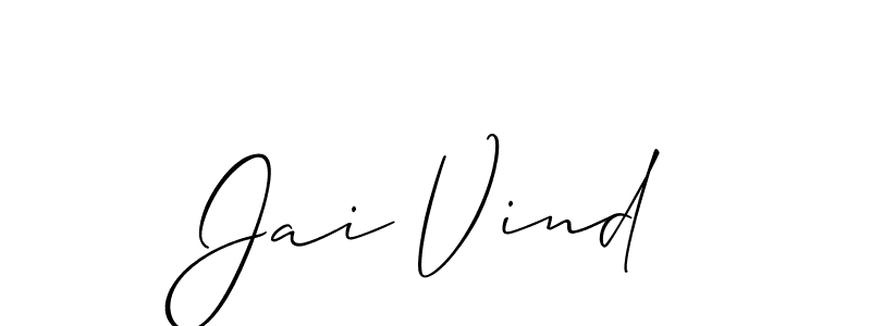 Use a signature maker to create a handwritten signature online. With this signature software, you can design (Allison_Script) your own signature for name Jai Vind. Jai Vind signature style 2 images and pictures png