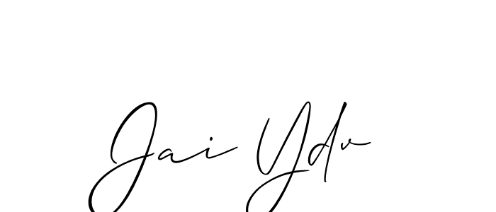 Create a beautiful signature design for name Jai Ydv. With this signature (Allison_Script) fonts, you can make a handwritten signature for free. Jai Ydv signature style 2 images and pictures png