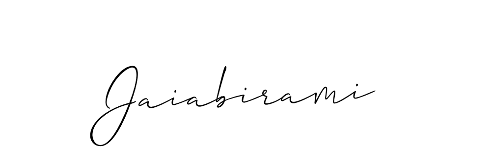 Create a beautiful signature design for name Jaiabirami. With this signature (Allison_Script) fonts, you can make a handwritten signature for free. Jaiabirami signature style 2 images and pictures png