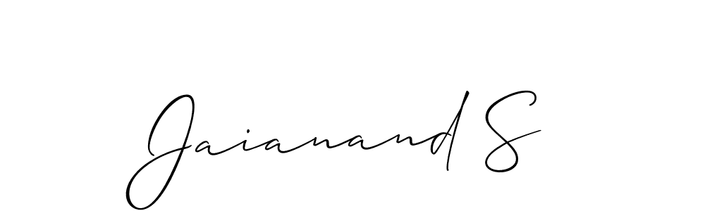 Jaianand S stylish signature style. Best Handwritten Sign (Allison_Script) for my name. Handwritten Signature Collection Ideas for my name Jaianand S. Jaianand S signature style 2 images and pictures png