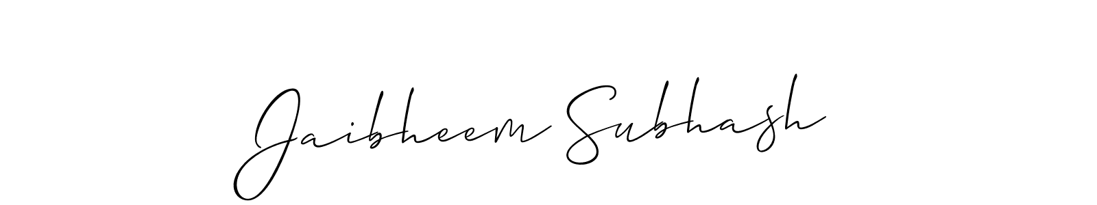 Use a signature maker to create a handwritten signature online. With this signature software, you can design (Allison_Script) your own signature for name Jaibheem Subhash. Jaibheem Subhash signature style 2 images and pictures png