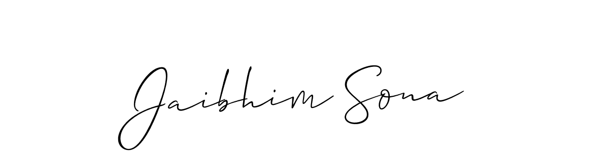 How to make Jaibhim Sona signature? Allison_Script is a professional autograph style. Create handwritten signature for Jaibhim Sona name. Jaibhim Sona signature style 2 images and pictures png