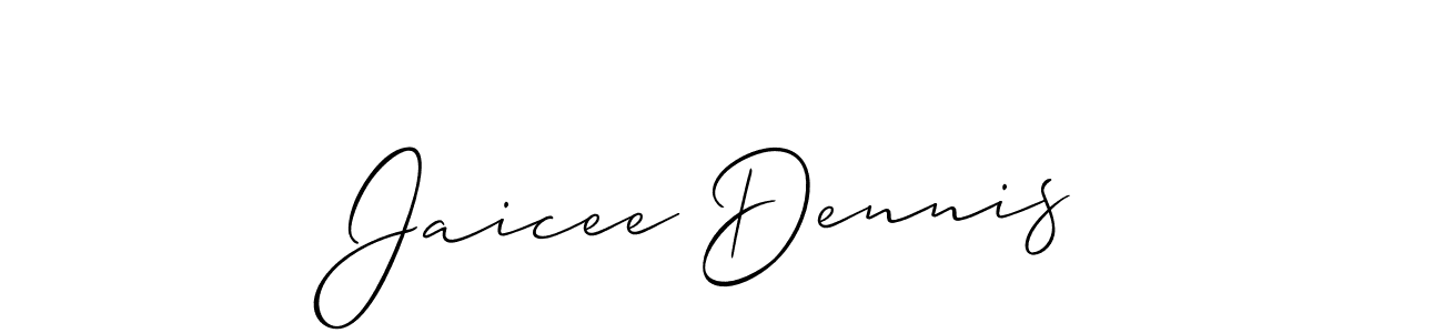 You should practise on your own different ways (Allison_Script) to write your name (Jaicee Dennis) in signature. don't let someone else do it for you. Jaicee Dennis signature style 2 images and pictures png