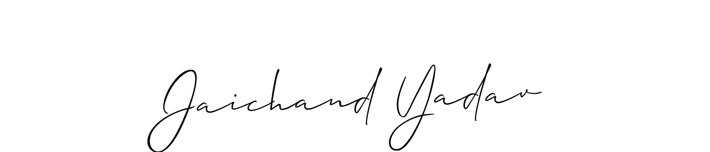 Also You can easily find your signature by using the search form. We will create Jaichand Yadav name handwritten signature images for you free of cost using Allison_Script sign style. Jaichand Yadav signature style 2 images and pictures png