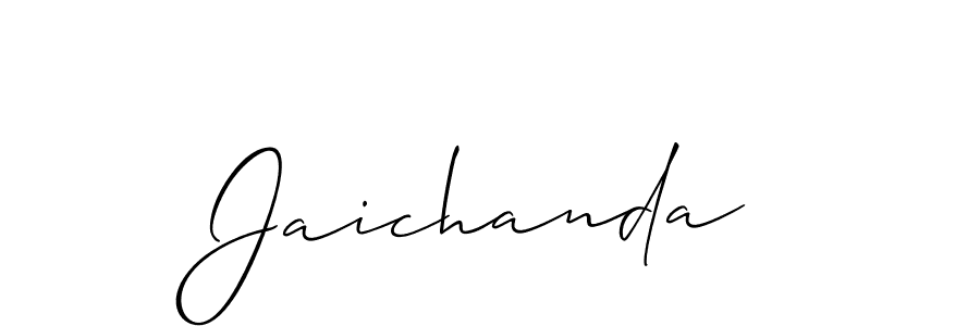 Create a beautiful signature design for name Jaichanda. With this signature (Allison_Script) fonts, you can make a handwritten signature for free. Jaichanda signature style 2 images and pictures png