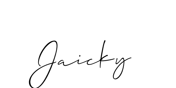 if you are searching for the best signature style for your name Jaicky. so please give up your signature search. here we have designed multiple signature styles  using Allison_Script. Jaicky signature style 2 images and pictures png