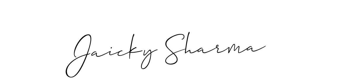 Also we have Jaicky Sharma name is the best signature style. Create professional handwritten signature collection using Allison_Script autograph style. Jaicky Sharma signature style 2 images and pictures png