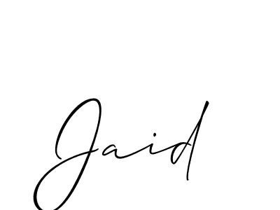 Use a signature maker to create a handwritten signature online. With this signature software, you can design (Allison_Script) your own signature for name Jaid. Jaid signature style 2 images and pictures png