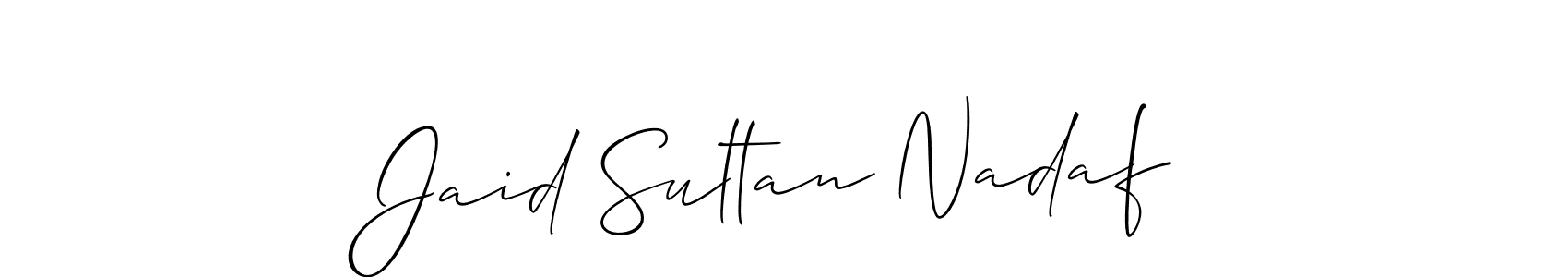How to Draw Jaid Sultan Nadaf signature style? Allison_Script is a latest design signature styles for name Jaid Sultan Nadaf. Jaid Sultan Nadaf signature style 2 images and pictures png