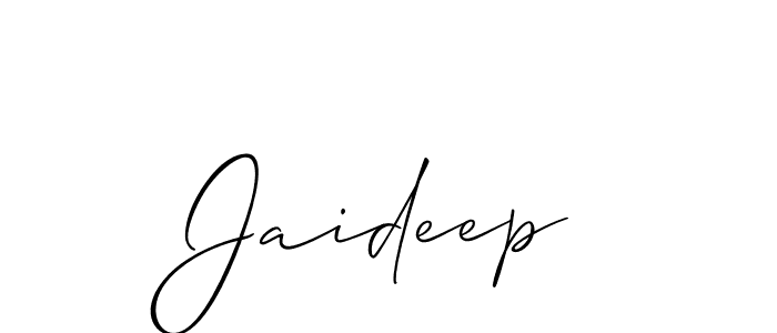 Create a beautiful signature design for name Jaideep. With this signature (Allison_Script) fonts, you can make a handwritten signature for free. Jaideep signature style 2 images and pictures png