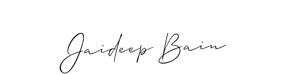 Make a beautiful signature design for name Jaideep Bain. With this signature (Allison_Script) style, you can create a handwritten signature for free. Jaideep Bain signature style 2 images and pictures png