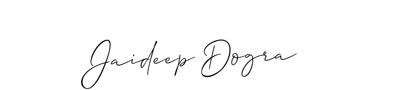 It looks lik you need a new signature style for name Jaideep Dogra. Design unique handwritten (Allison_Script) signature with our free signature maker in just a few clicks. Jaideep Dogra signature style 2 images and pictures png