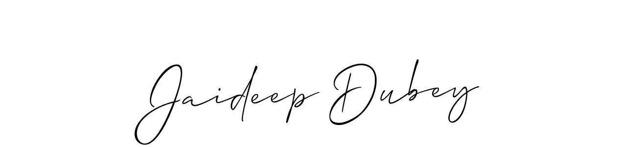 Create a beautiful signature design for name Jaideep Dubey. With this signature (Allison_Script) fonts, you can make a handwritten signature for free. Jaideep Dubey signature style 2 images and pictures png