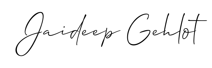 The Allison_Script font transforms the name Jaideep Gehlot into an executive sign with sharp precision and distinguished character. Jaideep Gehlot signature style 2 images and pictures png