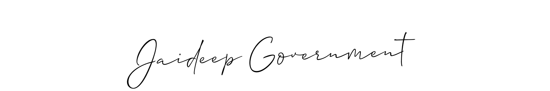 The best way (Allison_Script) to make a short signature is to pick only two or three words in your name. The name Jaideep Government include a total of six letters. For converting this name. Jaideep Government signature style 2 images and pictures png