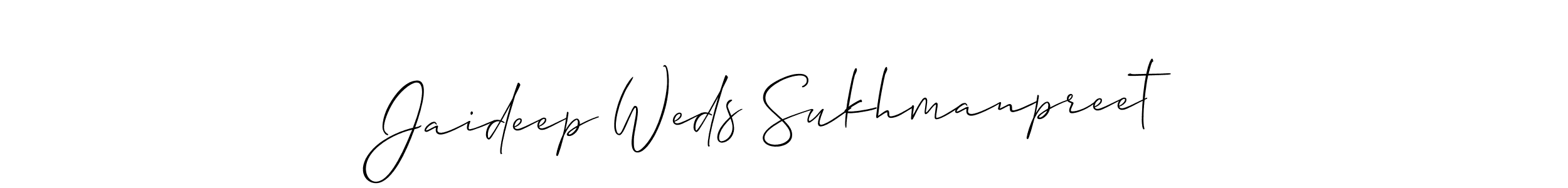 Also we have Jaideep Weds Sukhmanpreet name is the best signature style. Create professional handwritten signature collection using Allison_Script autograph style. Jaideep Weds Sukhmanpreet signature style 2 images and pictures png