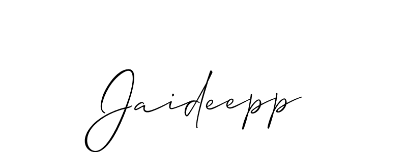 How to make Jaideepp name signature. Use Allison_Script style for creating short signs online. This is the latest handwritten sign. Jaideepp signature style 2 images and pictures png